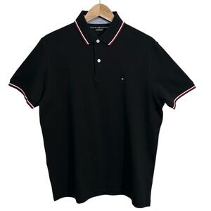 Tommy Hilfiger Men's Cotton‎ Polo Shirt Size M Dark Sable Soft Stretchy Fabric